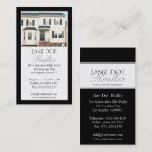 不動産仲介業者プラチナ写真の原稿のボーダー 名刺 (正面/裏面)