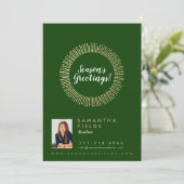 不動産仲介業者ホリデイズクリスマスモダンはがミニマルき シーズンカード (スタンド正面)