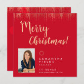 不動産仲介業者ホリデーズクリスマスハガキモダンー シーズンカード (正面/裏面)