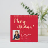 不動産仲介業者ホリデーズクリスマスハガキモダンー シーズンカード (スタンド正面)