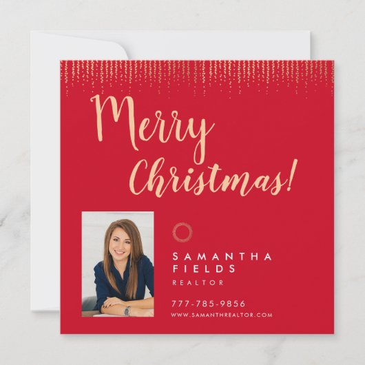 不動産仲介業者ホリデーズクリスマスハガキモダンー シーズンカード (正面)