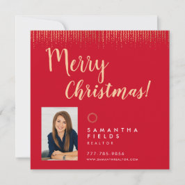不動産仲介業者ホリデーズクリスマスハガキモダンー シーズンカード