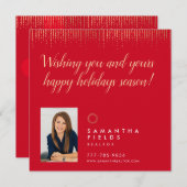 不動産仲介業者ホリデーズクリスマスハガキモダンー シーズンカード (正面/裏面)