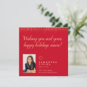 不動産仲介業者ホリデーズクリスマスハガキモダンー シーズンカード (スタンド正面)