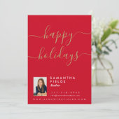 不動産仲介業者ホリデーズクリスマスハガキモダンー シーズンカード (スタンド正面)