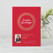 不動産仲介業者ホリデーズクリスマスハガキモダンー シーズンカード (スタンド正面)