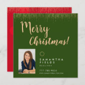 不動産仲介業者ホリデーズクリスマスハガキモダンー シーズンカード (正面/裏面)