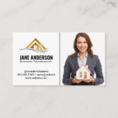 不動産仲介業者ホールディングホーム | ビジネスウーマン 名刺 (正面)