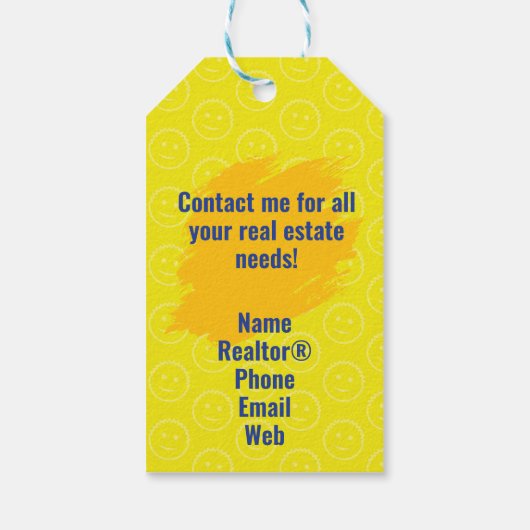 不動産仲介業者ポップ・アートのバイスポンジスクラブクライアントの評価 ギフトタグ (裏面)