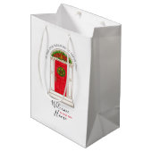 不動産仲介業者マーケティングウェルカムホームレッドドアパイナップル ミディアムペーパーバッグ (正面アングル)