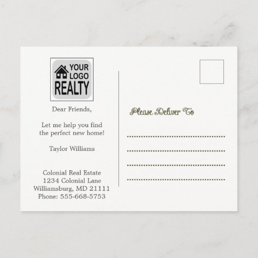 不動産仲介業者マーケティングウェルカムホームレッドドアパイナップル 案内ポストカード (裏面)