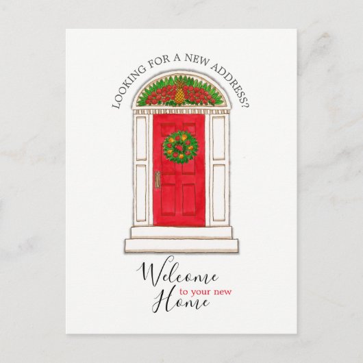 不動産仲介業者マーケティングウェルカムホームレッドドアパイナップル 案内ポストカード (正面)