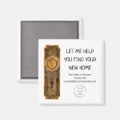 不動産仲介業者マーケティングオ連絡ールドヴィンテージドアノブ マグネット (正面/裏面)