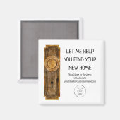 不動産仲介業者マーケティングオ連絡ールドヴィンテージドアノブ マグネット (正面/裏面)