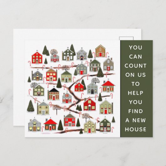 不動産仲介業者マーケティングホリデーカード ポストカード (正面/裏面)