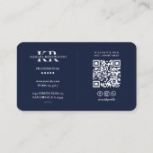 不動産仲介業者ミニマルモーゲージブローカーダークネイビーブルー 名刺 (裏面)