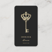 不動産仲介業者モダンエテ実在ートモノグラムブラック金ゴールド 名刺 (正面)