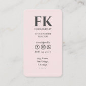 不動産仲介業者モダンフローラ鍵モーゲージブローカーピンク 名刺 (裏面)