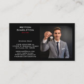 不動産仲介業者モダンブラックとURL QRコード 名刺 (正面)