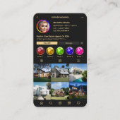 不動産仲介業者モダンモノグラムブラック金ゴールドインスタグラム 名刺 (正面)