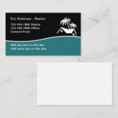 不動産仲介業者モダン熱帯テーマ名刺 名刺 (正面/裏面)