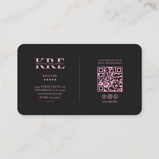 不動産仲介業者モーゲージブラックピンクエステート実在ブローカー 名刺 (裏面)