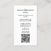 不動産仲介業者モーゲージブローカーモノグラムミニマルホワイト 名刺 (裏面)