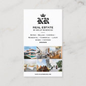 不動産仲介業者モーゲージブローカーモノグラムミニマルホワイト 名刺 (正面)