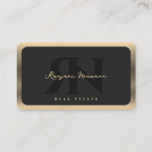 不動産仲介業者モーゲージモダンブローカーブラックファウ金ゴールドトリム 名刺 (正面)