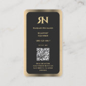 不動産仲介業者モーゲージモダンブローカーブラックファウ金ゴールドトリム 名刺 (裏面)