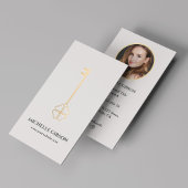 不動産仲介業者モーゲージラッキー金ゴールド鍵フォトライトサンド 名刺