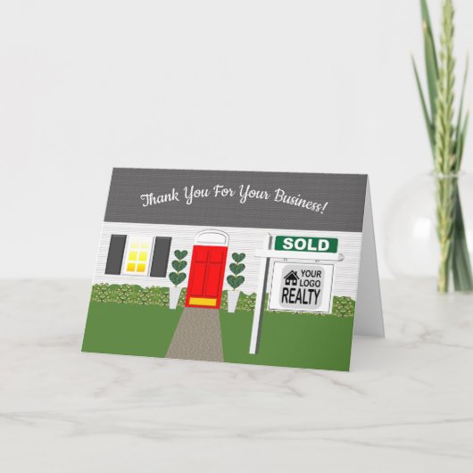 不動産仲介業者レッドドアが売れたサインサンキューカード サンキューカード (正面)