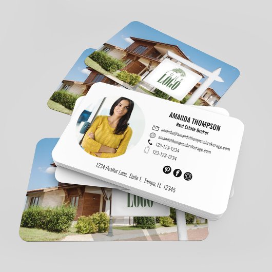 不動産仲介業者ロゴの追加カスタム写真 名刺