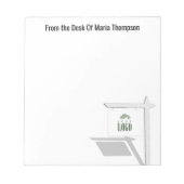 不動産仲介業者ロゴの追加シンプルビジネス ノートパッド (正面)