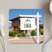 不動産仲介業者ロゴの追加フォトカスタム名刺 スクエア名刺