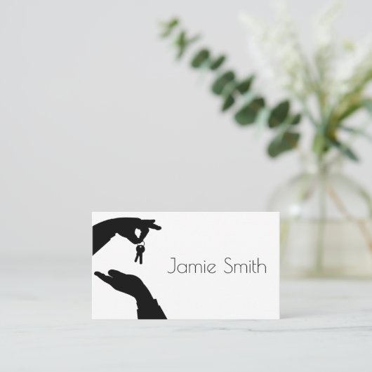 不動産仲介業者不動産ブローカーが手持鍵を売却  名刺 (スタンド正面)