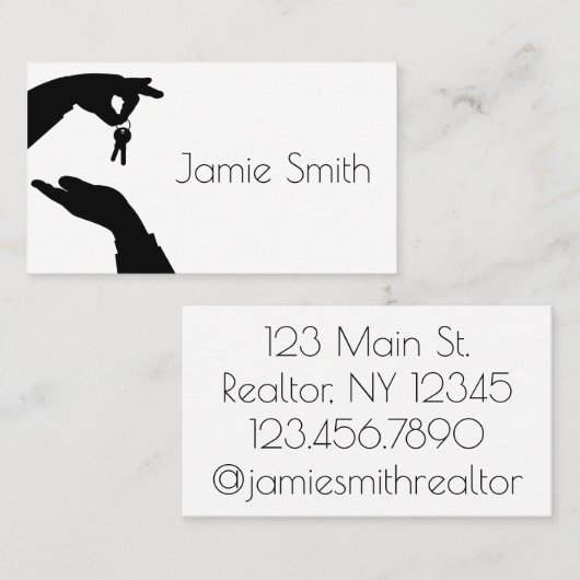 不動産仲介業者不動産ブローカーが手持鍵を売却  名刺 (正面/裏面)