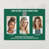 不動産仲介業者事業マーケティングはがきグリーンホワイト ポストカード (正面)