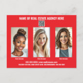 不動産仲介業者事業マーケティングはがき赤 ポストカード (正面)