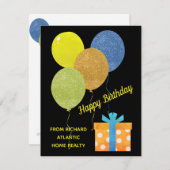 不動産仲介業者住宅ハッピーバースデーカスタムカード (正面/裏面)