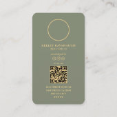 不動産仲介業者公証人モーゲージ写真セージ緑モダン 名刺 (裏面)