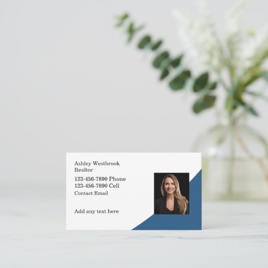 不動産仲介業者写真テンプレート名刺新規デザイン 名刺 (スタンド正面)