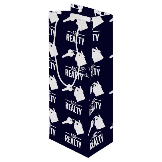 不動産仲介業者写真海軍ロゴ ワインギフトバッグ (裏面アングル)