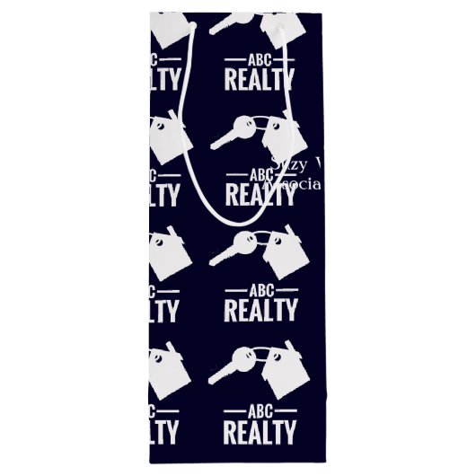 不動産仲介業者写真海軍ロゴ ワインギフトバッグ (裏面)