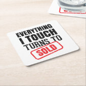 不動産仲介業者剤 スクエアペーパーコースター (アングル)