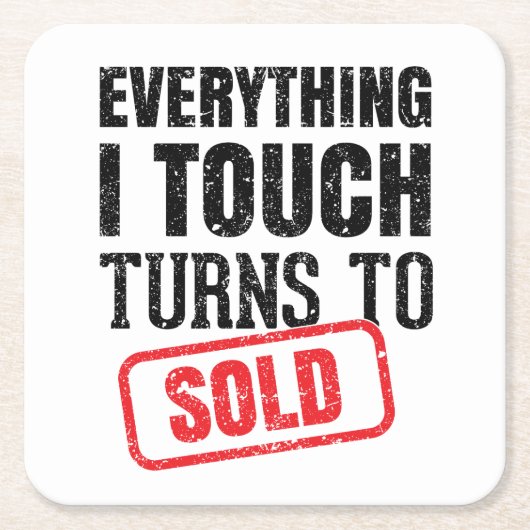 不動産仲介業者剤 スクエアペーパーコースター (正面)