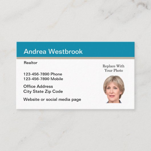 不動産仲介業者名刺写真テンプレート 名刺 (正面)