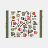 不動産仲介業者実在エステートエージェントのホリデーギフト フリースブランケット (正面(横))