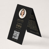 不動産仲介業者実在エステートエージェントブラック金ゴールド鍵QR写真 名刺 (裏面)