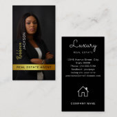 不動産仲介業者実在エステートエージェント追加フォトモノグラム 名刺 (正面/裏面)